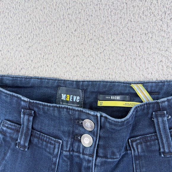 Maeve by Anthropologie The Naomi High Rise Flare Jeans Dark Wash Size 27 - Picture 6 of 9